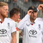 Ben Stokes, Joe Root and Harry Brook