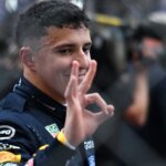 Hadjar celebrates his third place in Monaco