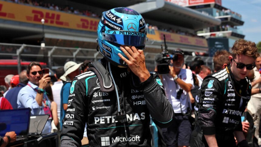 Russell finished second in Barcelona