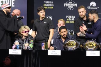 Josh Hokit reacts to 'fucking little hobbit' Ilya Topria defending Alex Pereira at UFC White House press conference