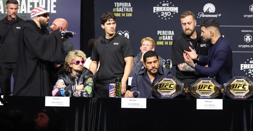 Josh Hokit reacts to 'fucking little hobbit' Ilya Topria defending Alex Pereira at UFC White House press conference