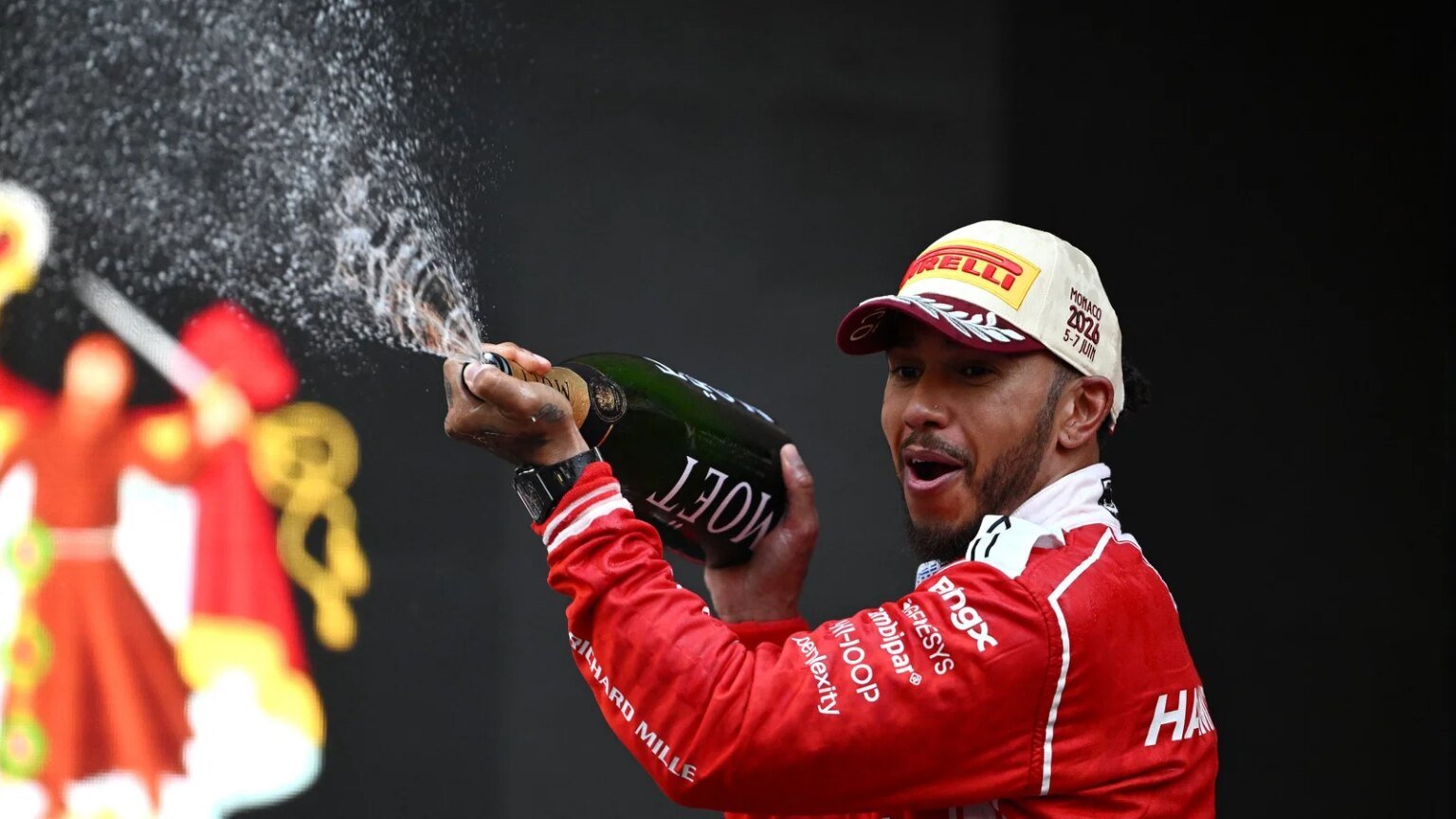 Hamilton celebrates in Monaco