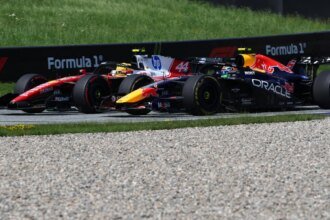 Hadjar went wheel-to-wheel with his F1 hero Hamilton