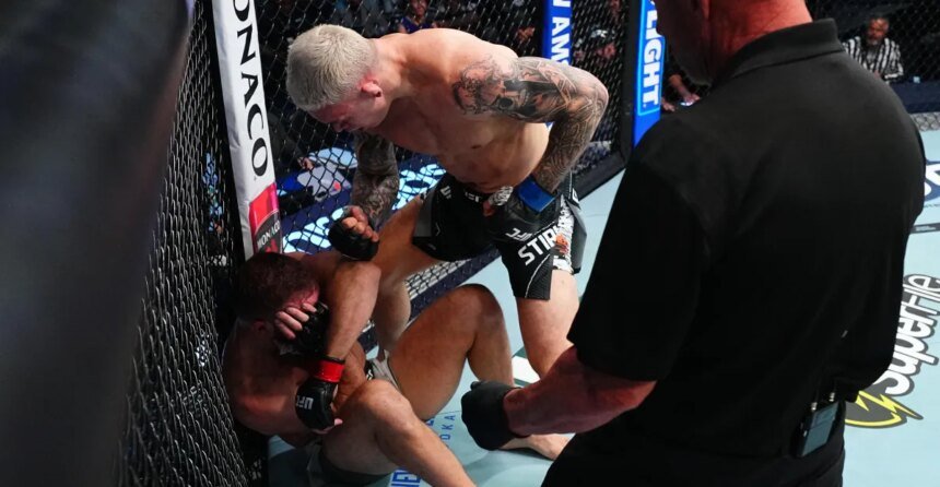 UFC Vegas 119 Video: Navajo Sterling unleashes a flurry of punches and elbows to melt Ion Kutelaba in the second round