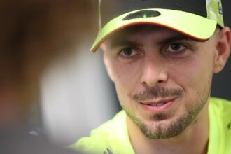 Fabio Di Giannantonio speaks to the media at 2026 MotoGP Czech Grand Prix. Credit: Gold and Goose.