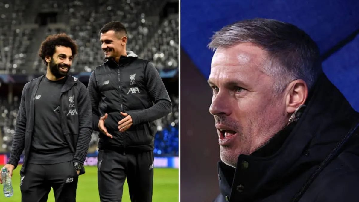 Dejan Lovren and Mohamed Salah, split image, Jamie Carragher