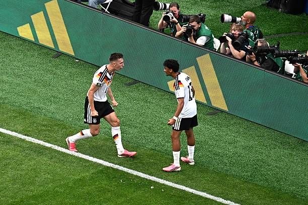 Nico Schlotterbeck celebrates after scoring vs Curacao