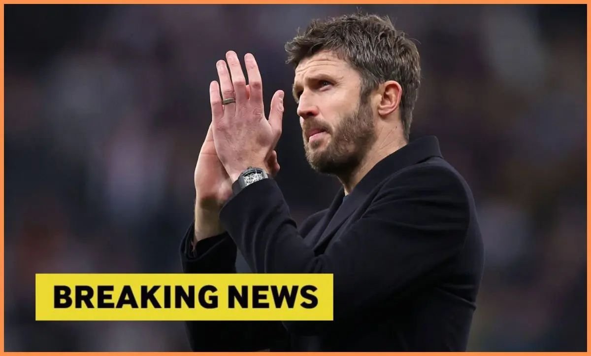 Michael Carrick with breaking news overlay