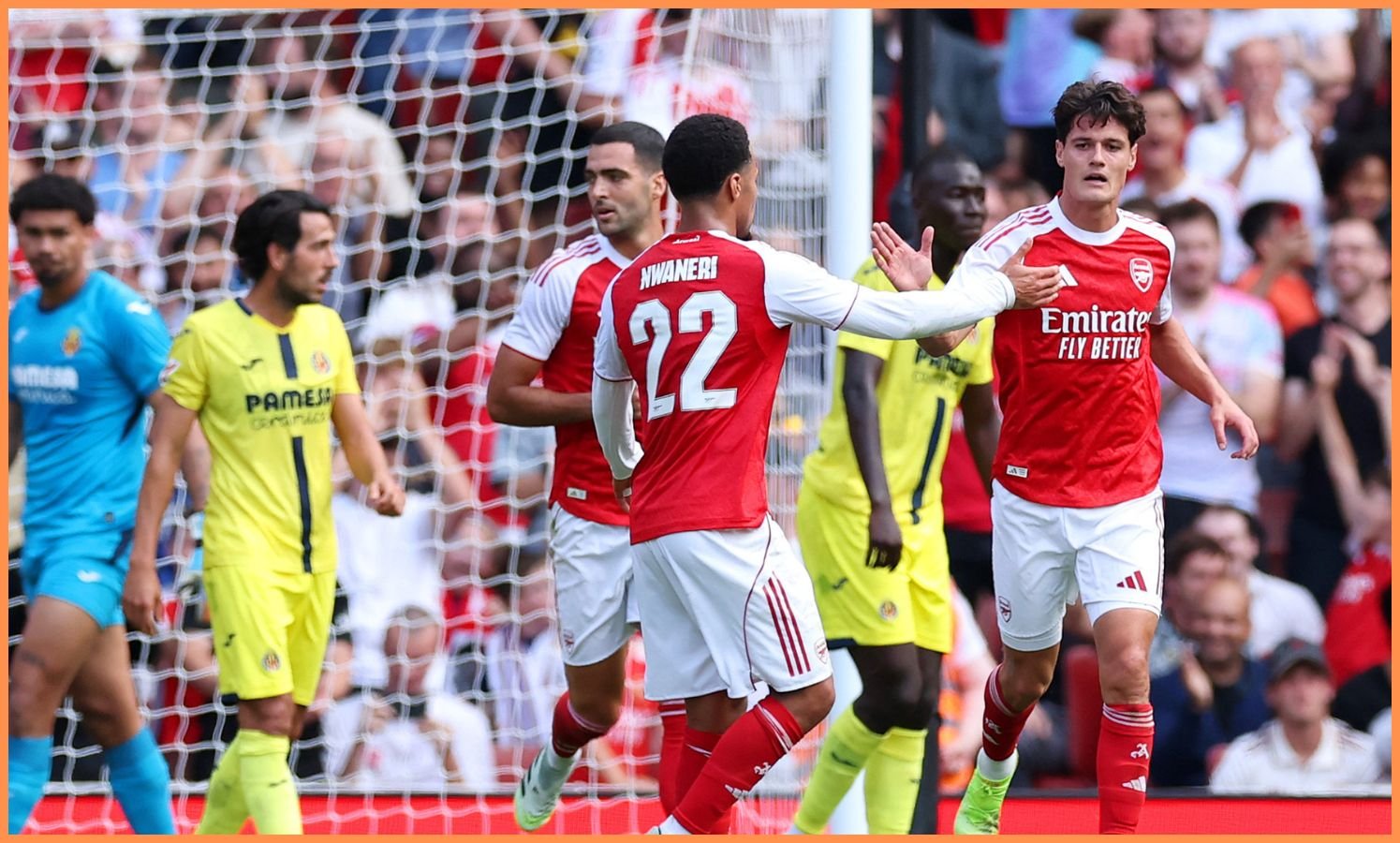 Ethan Nwaneri with Arsenal in pre-season last year