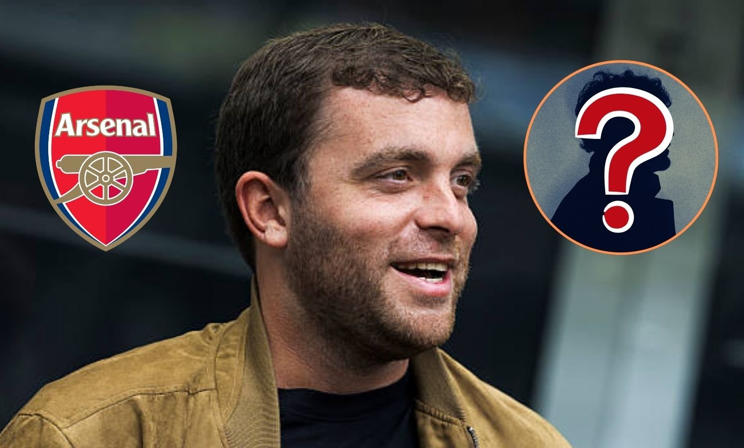 Fabrizio Romano overlay arsenal badge and mystery player