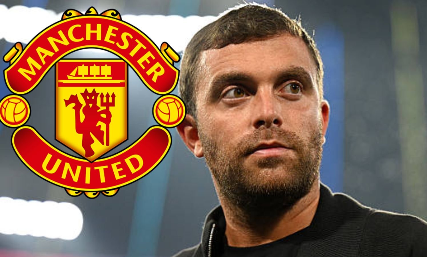 Fabrizio Romano with Man United overlay