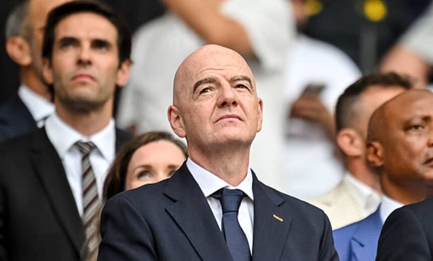 Gianni Infantino watching a World Cup game from the stands