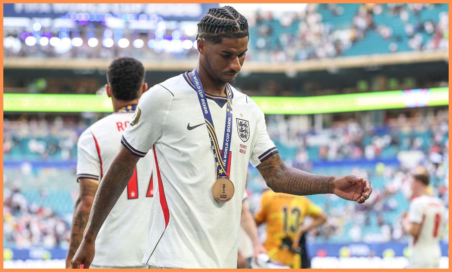 Marcus Rashford with England at the World Cup