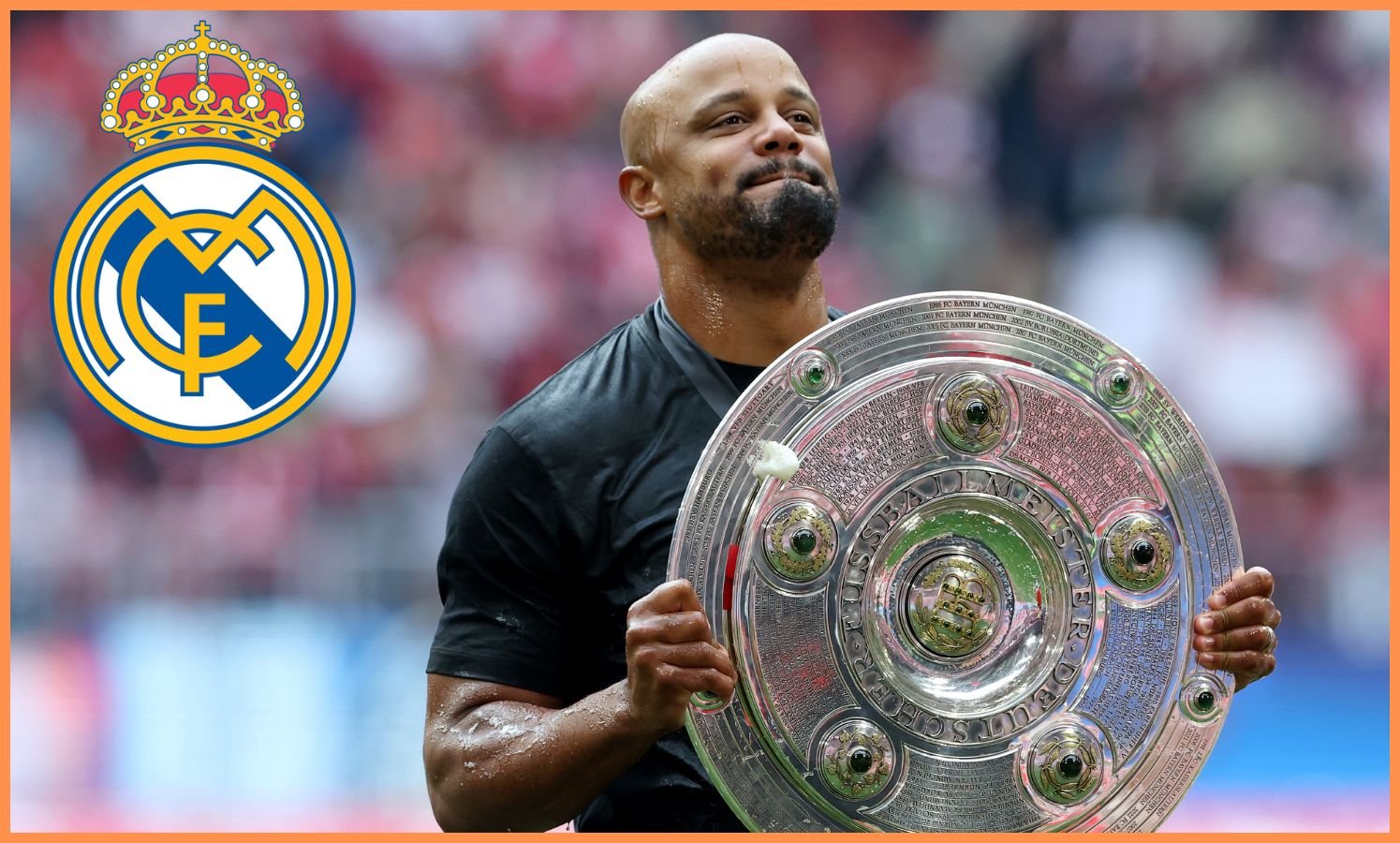 Vincent Kompany celebrating with the Bundesliga trophy