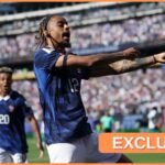 Bradley Barcola celebrates a goal for France at the World Cup