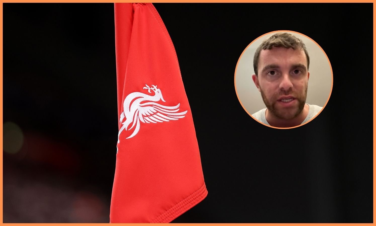 Liverpool FC corner flag and Fabrizio Romano