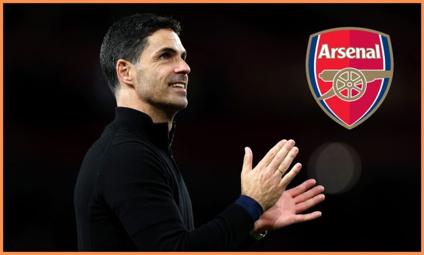 Arsenal manager Mikel Arteta applauds the fans at the Emirates Stadium