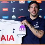 Sandro Tonali holding up a Tottenham shirt (Tottenham Hotspur official)