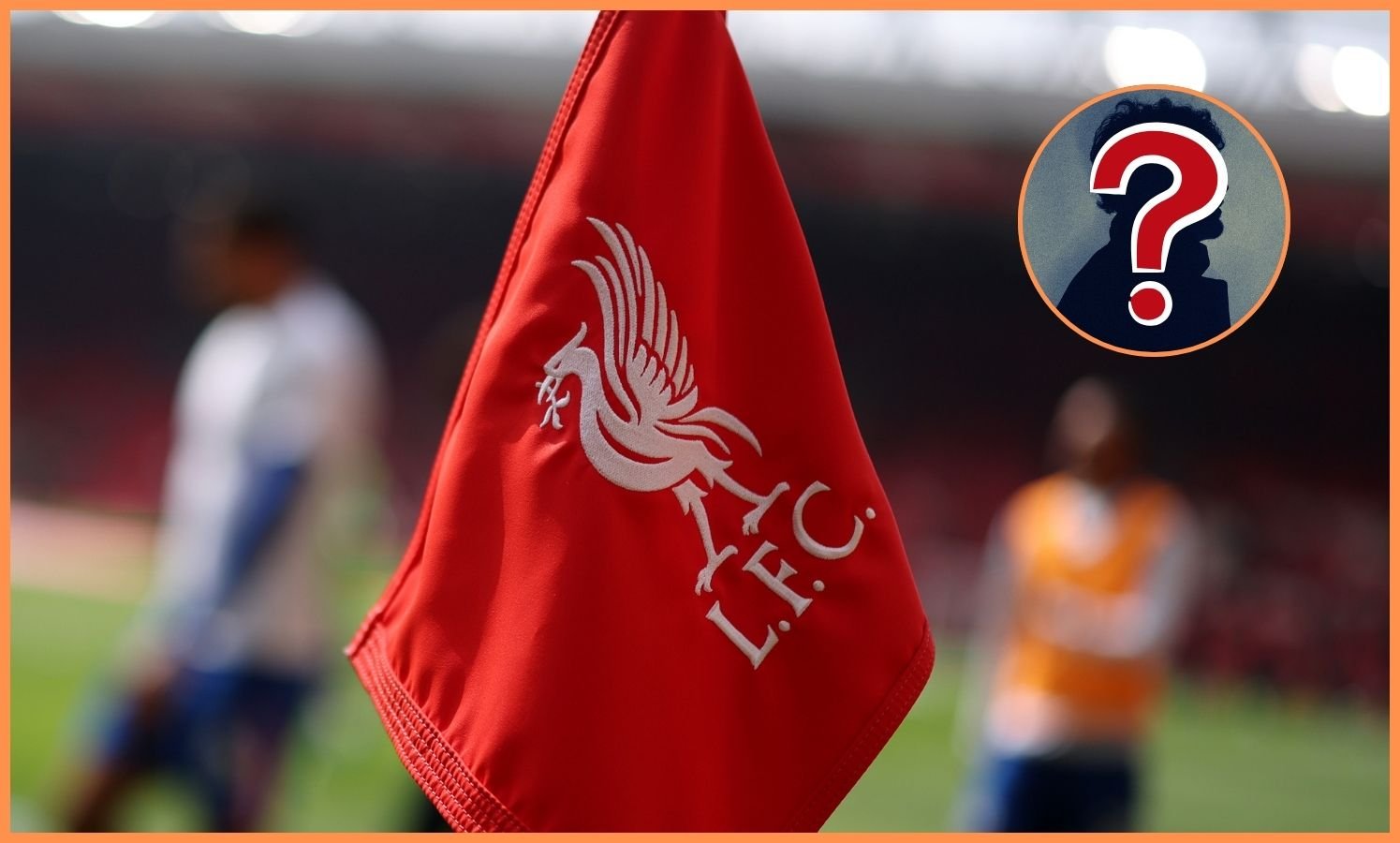 Liverpool logo on corner flag at Anfield