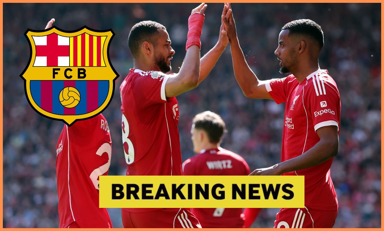 Alexander Isak celebrates with Liverpool teammate Cody Gakpo