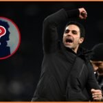 Arsenal manager Mikel Arteta celebrates after the 4-1 win vs Tottenham