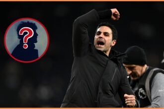 Arsenal manager Mikel Arteta celebrates after the 4-1 win vs Tottenham