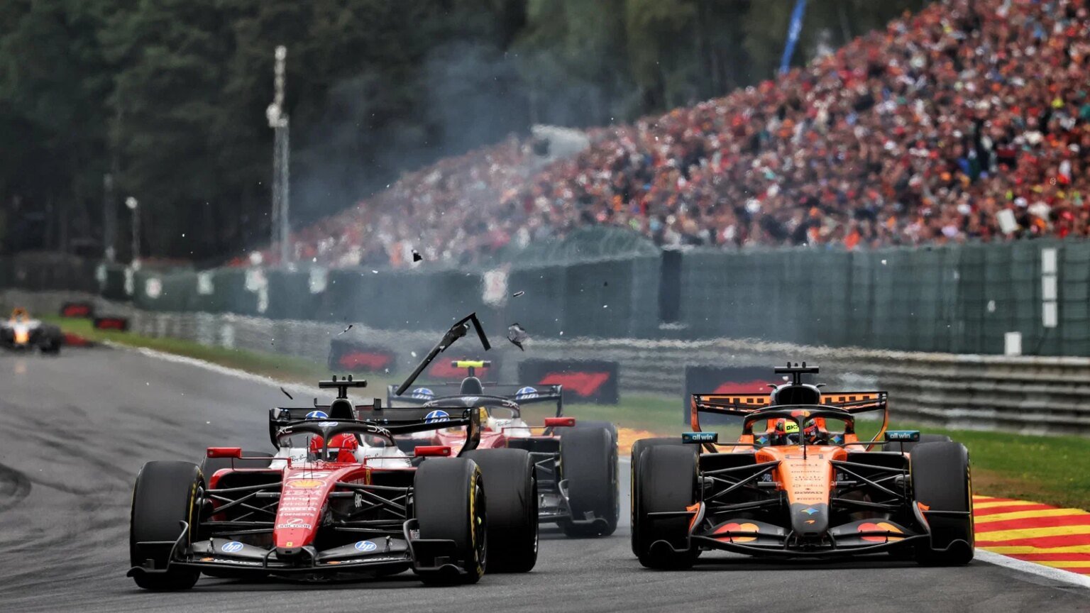 Leclerc clashed with Piastri early on