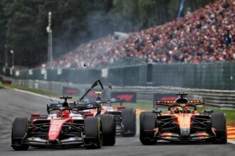 Leclerc clashed with Piastri early on