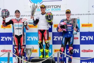 Kyle Ryde, Bradley Ray, Scott Redding, BSB, 2026, Snetterton, race three podium