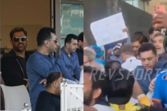 MS Dhoni mobbed by fans in England
