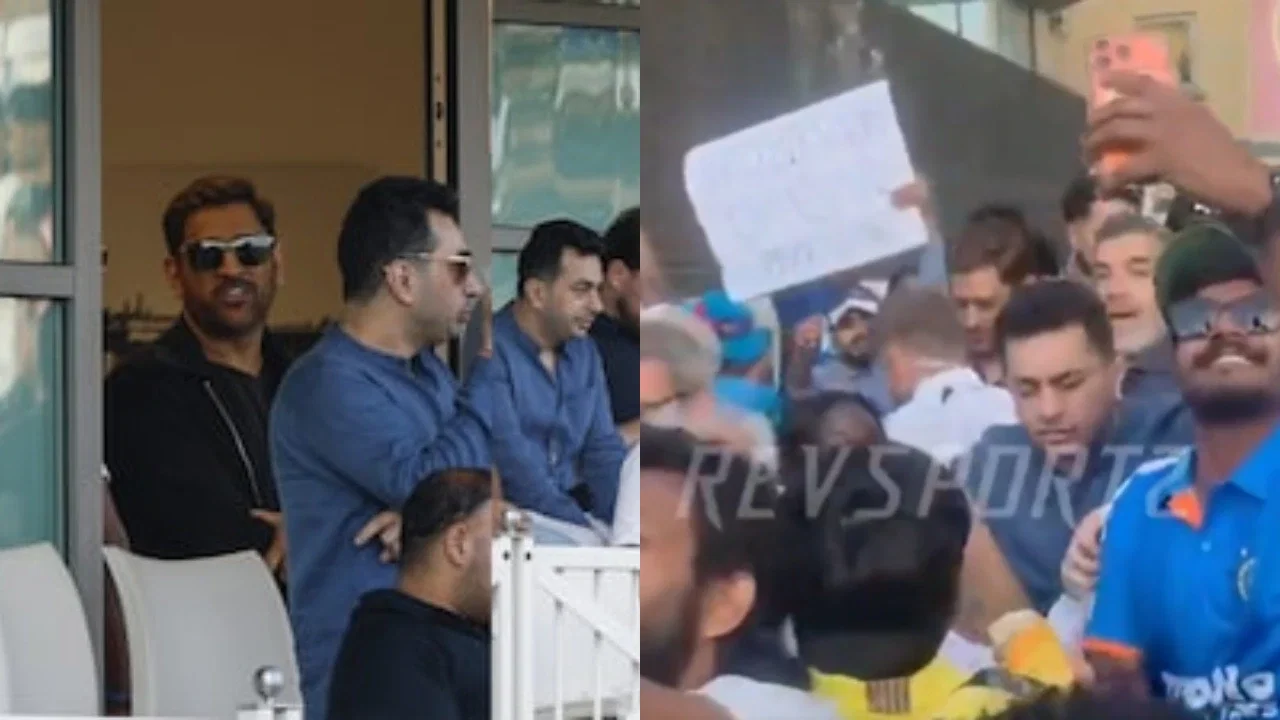 MS Dhoni mobbed by fans in England