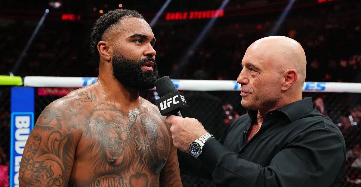 Gable Stevenson reacts to Josh Hokit after dominant debut at UFC 329