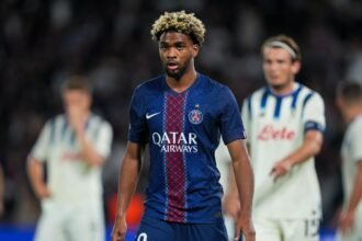 Ibrahim Mbaye in action for PSG