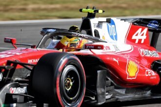 Hamilton celebrates securing sprint pole