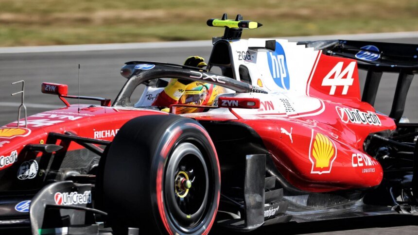 Hamilton celebrates securing sprint pole