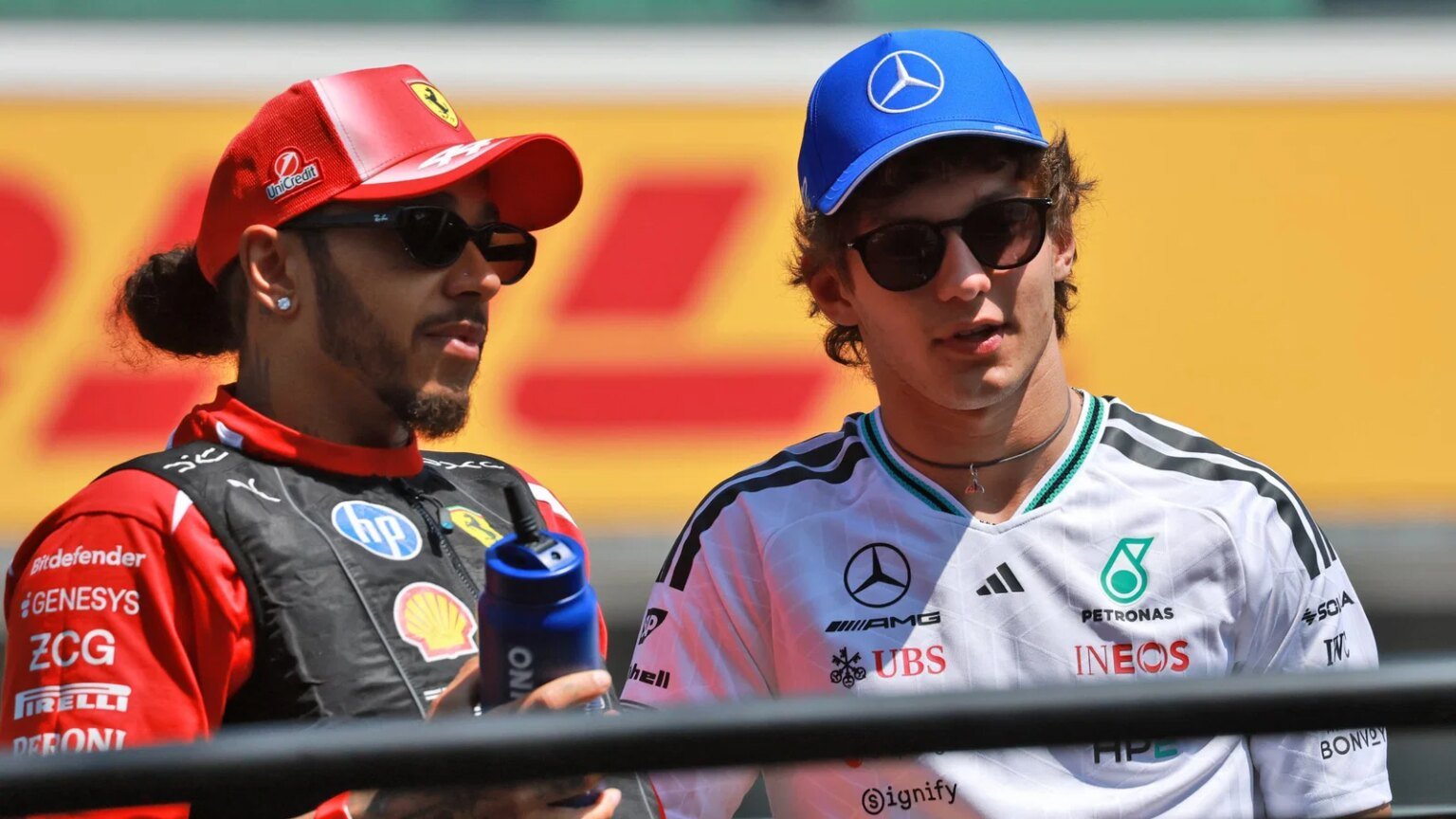 Hamilton and Antonelli talk in Hungary