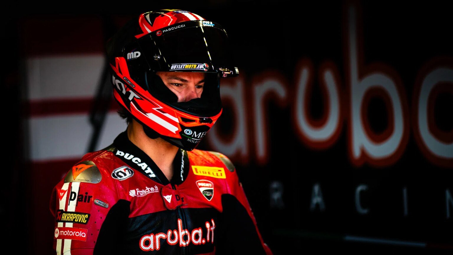 Nicolo Bulega, 2026 UK WorldSBK, leaving pit box. Credit: Tony Goldsmith.