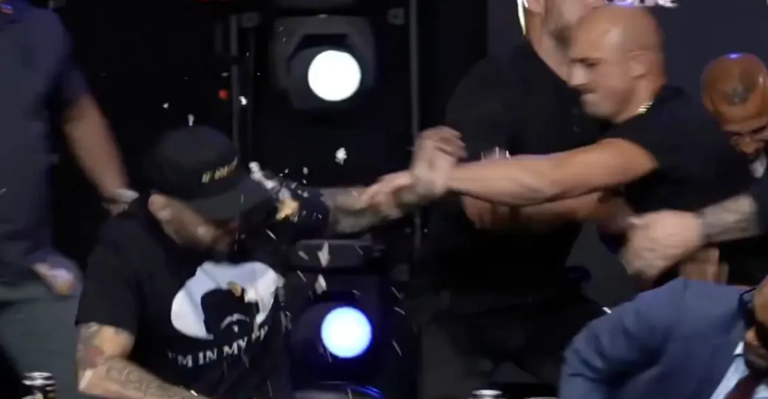 Video: Johnny Garbarino slams Mike Richman with a cannoli during chaotic BKFC Liberty Brawl presser