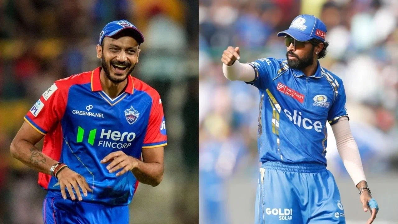 DC vs MI Axar Patel and Hardik Pandya