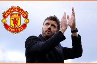 Michael Carrick with overlay of Man United badge