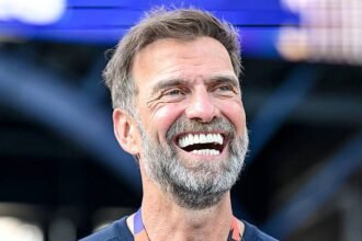 Jurgen Klopp laughing during France vs Morocco